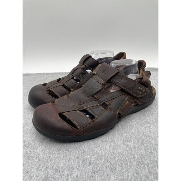 Dunham Mens 13 B Leather Casual Slip On Fisherman Sandals Shoes Beach Adjustable - Picture 1 of 12